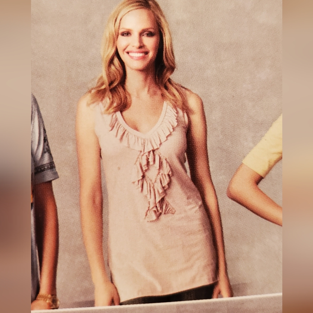 CAbi style#314 Flutter Tank, Pink sz Med